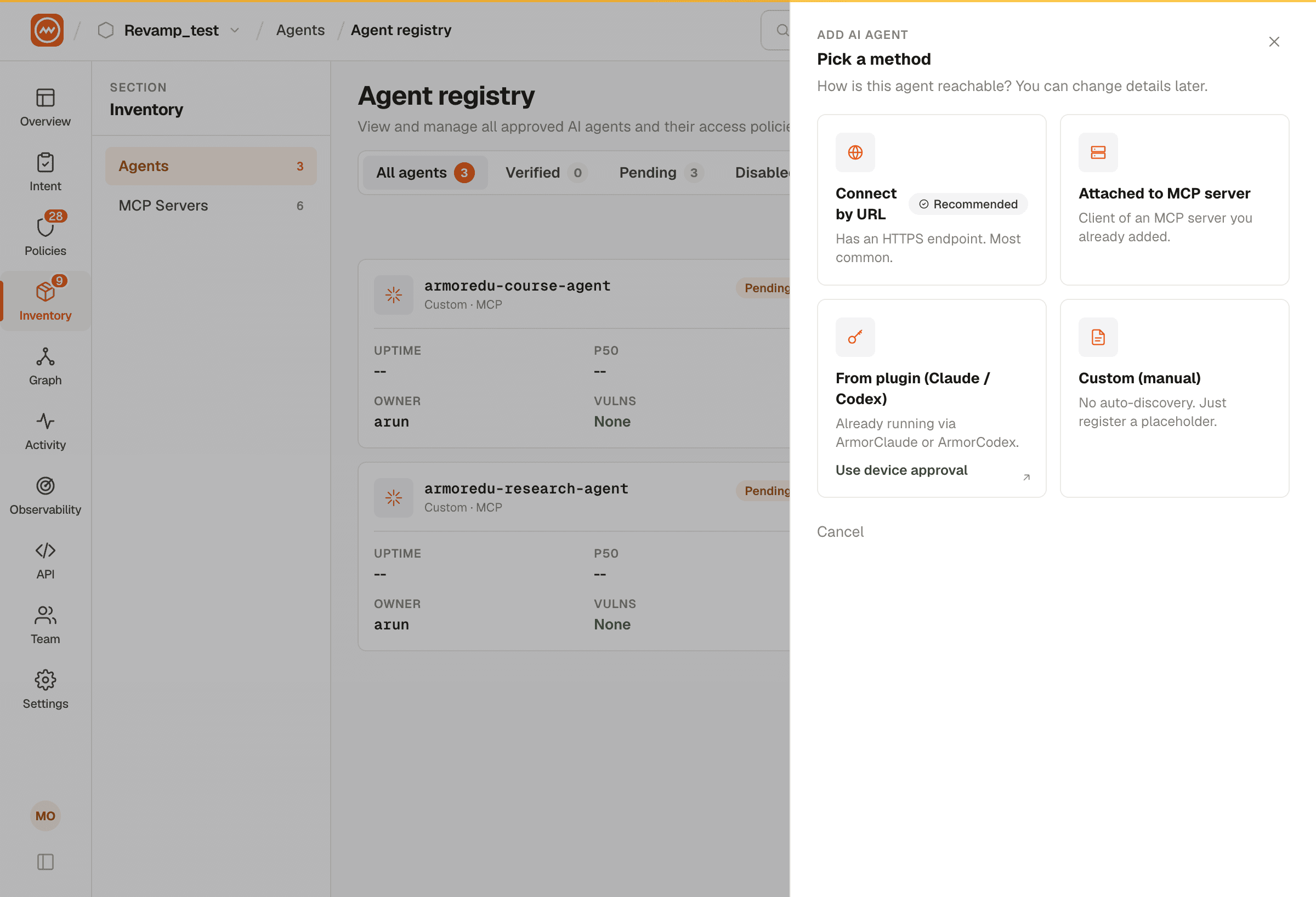 Add Agent setup methods