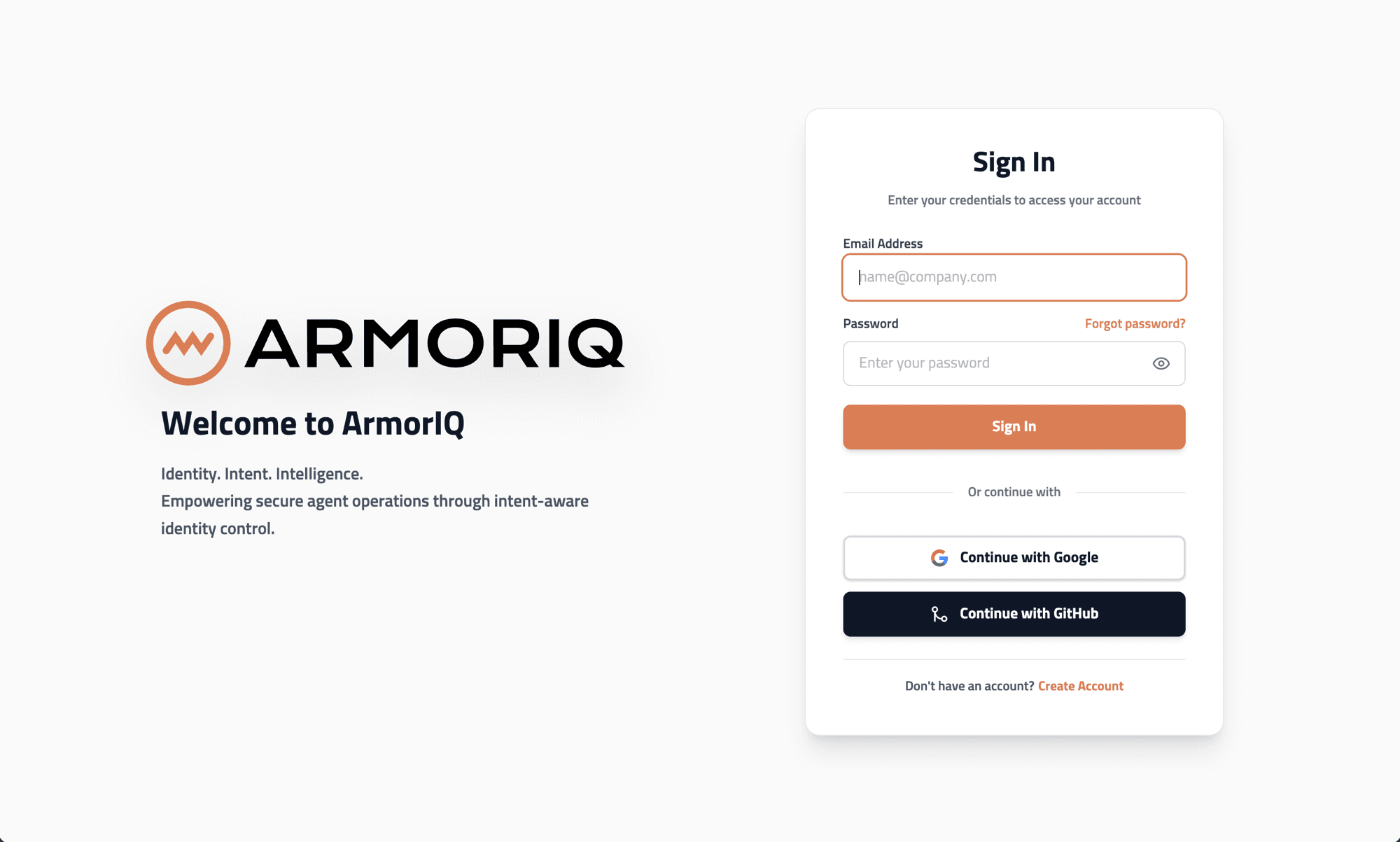 Sign In / Sign Up page