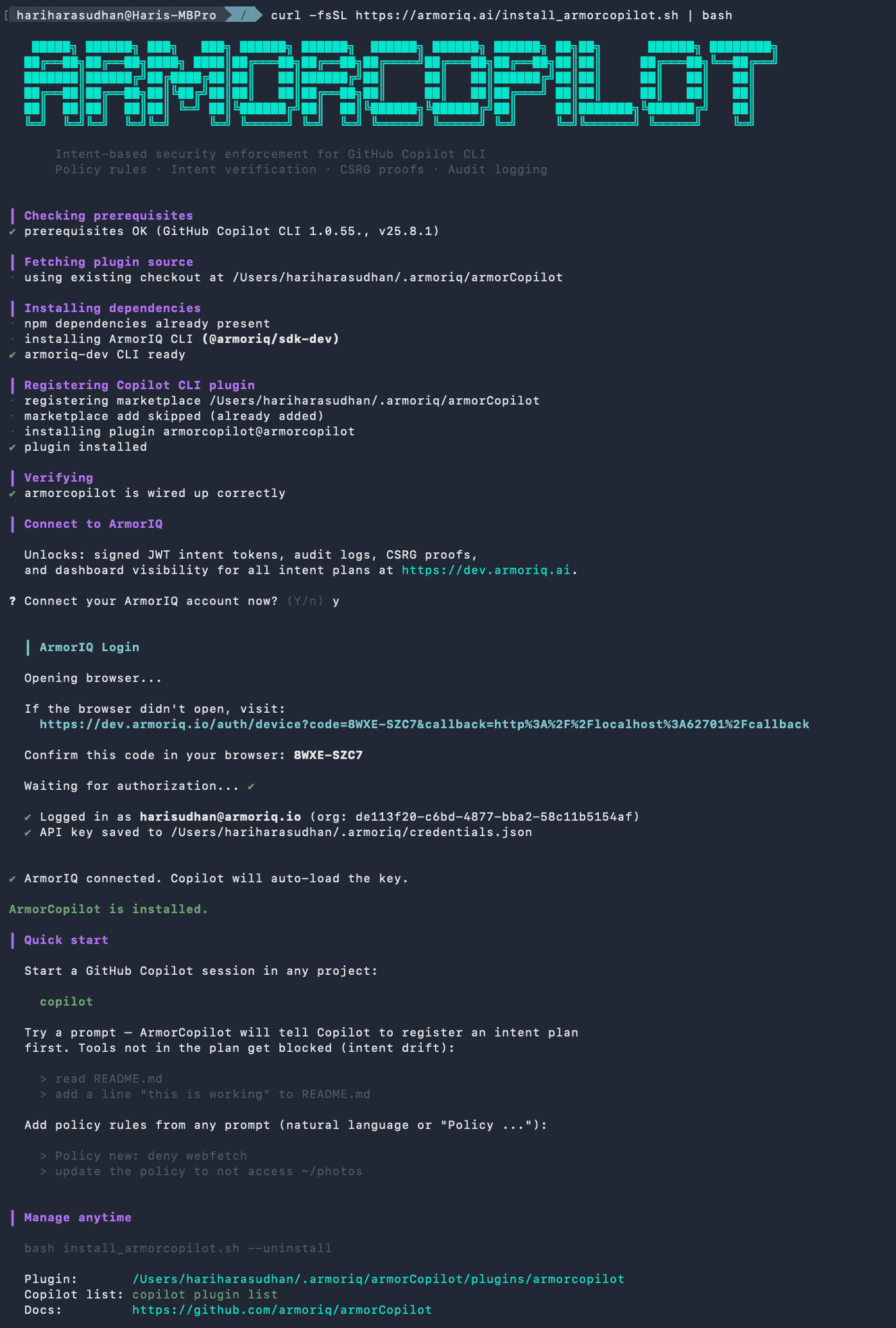 ArmorCopilot Install
