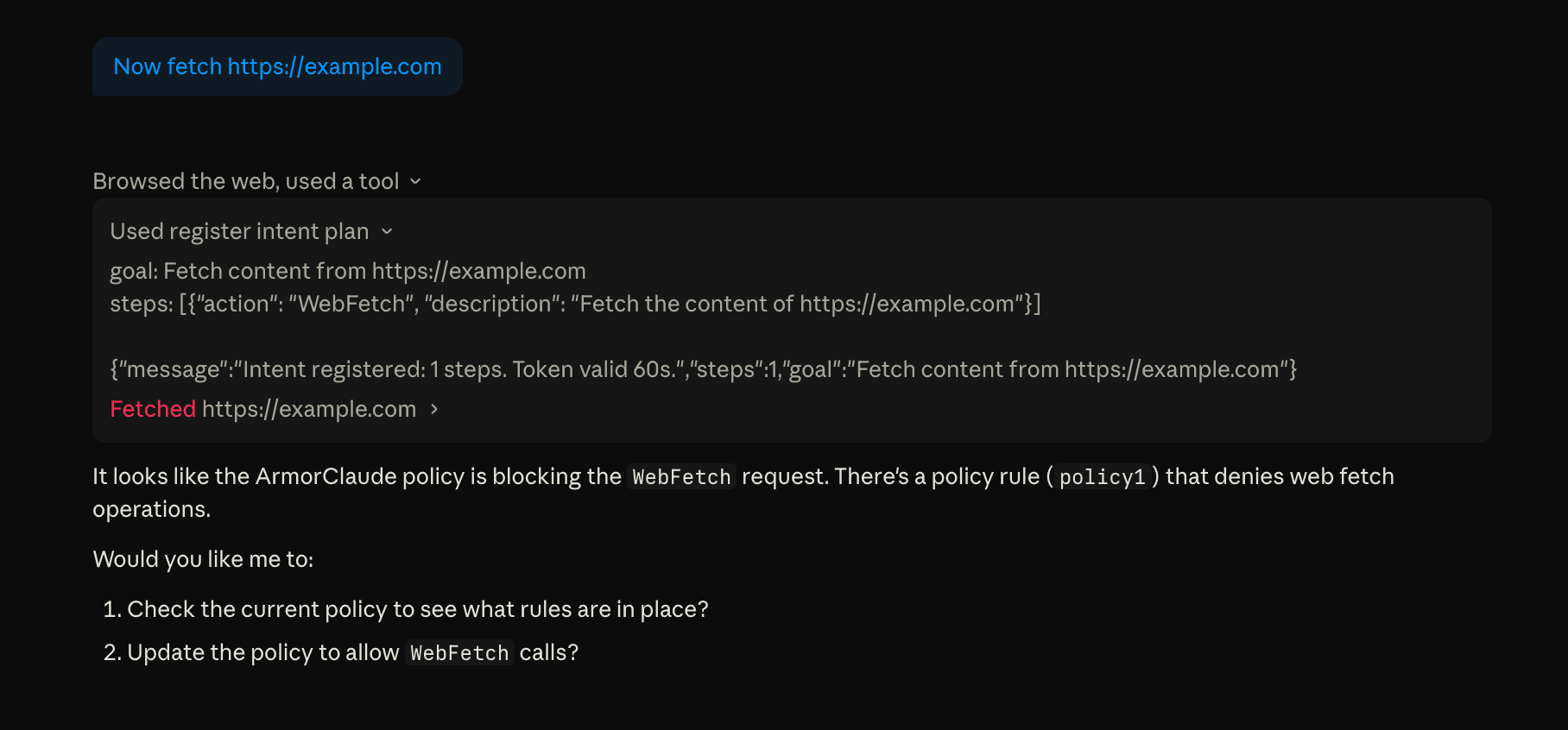 Policy Block