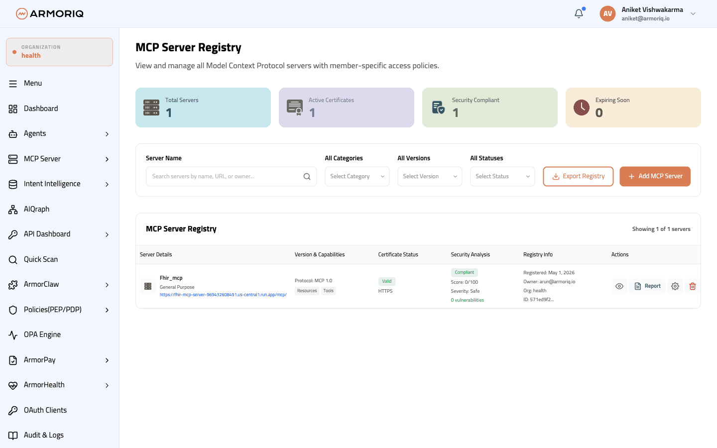 MCP Server Registry overview
