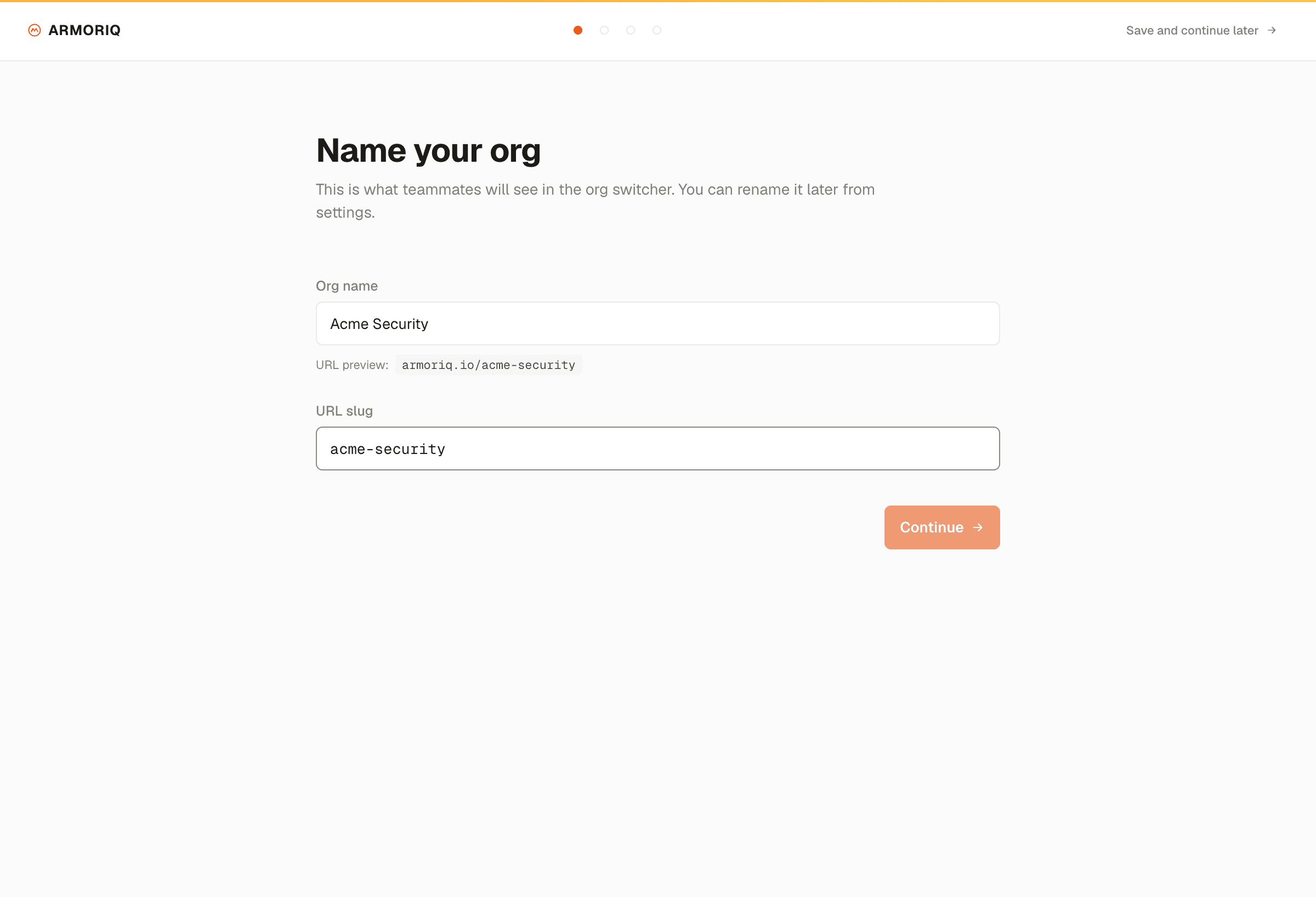 Create an organization