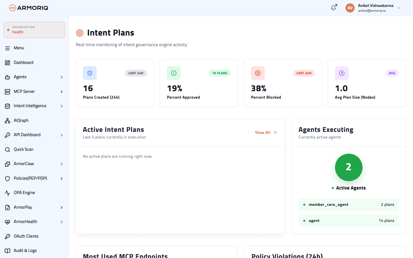ArmorClaw Intent Dashboard